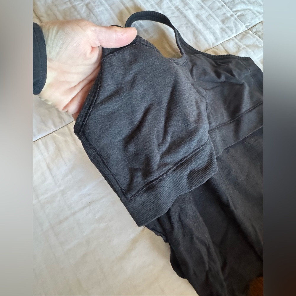 Lululemon Ribbed Tank •Racerback• Side Ruching • Heathered Black - Picture 5 of 8
